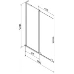 MEXEN/S - Velar L dvoukřídlá posuvná vanová zástěna 80 x 150, transparent, grafit kartáčovaná 896-080-003-01-66