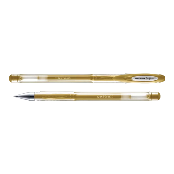 UNI SIGNO gelový roller UM-120NM, 0,8 mm, metalicky zlatý