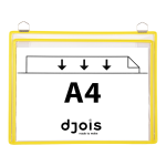 Djois velkokapacitní rámeček s kapsou a dvěma očky, A4, žlutý, 5 ks