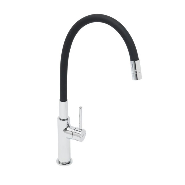 Dřezová baterie SAT se silikonovým ramínkem černá/chrom SATBSD290C SATBSD290C