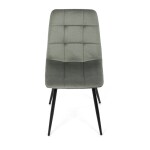 Židle jídelní, zelená látka, čtyřnohá kovová podnož, černý mat