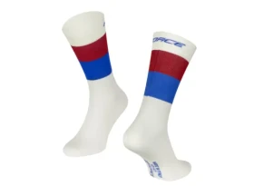 FORCE RAINBOW krém modro červená krém modro červená - Force Rainbow cyklsitické ponožky krém/modrá/červená vel. L-XL (4-47)