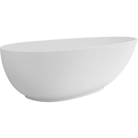 CERANO Vana z litého mramoru Aura - volně stojící - bílá matná - 180x90x58 cm