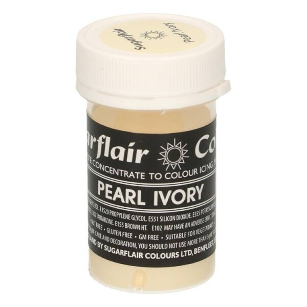 Pastelová gelová barva Sugarflair (25 g) Pearl Ivory