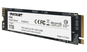 Patriot P300 1TB / M.2 2280 / SSD / IOPS: 290K 260K / M.2 PCI-E 4 (P300P1TBM28)
