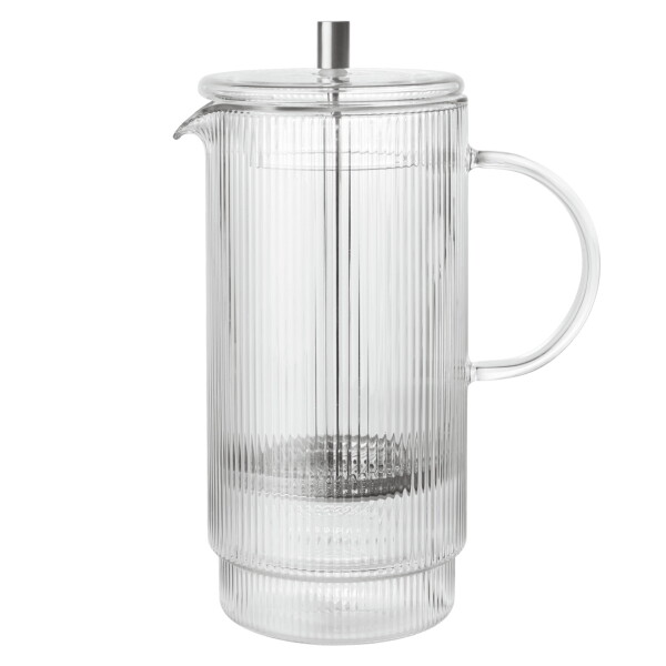 Ferm Living French Press Ripple Thermal 1 l, čirá barva, sklo