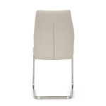 Židle jídelní, krémová ekokůže, pohupová podnož broušený nerez