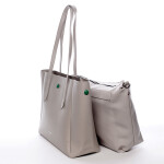 Designová koženková kabelka Dariana krémová