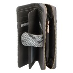 Dámská kožená lakovaná peněženka s bočním zipem Lozán, šedá vzor