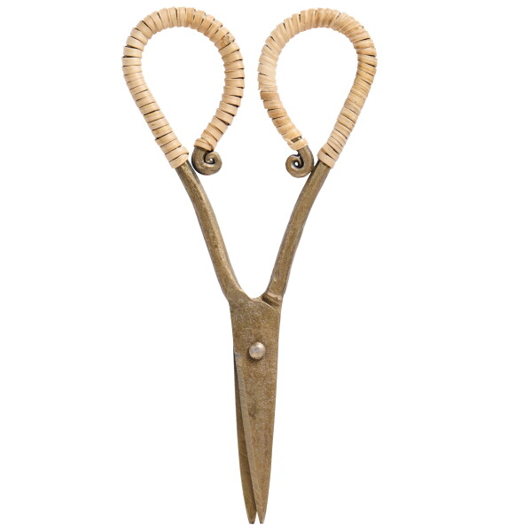 Ib Laursen Kovové nůžky Rattan Handle, zlatá barva, kov