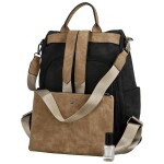 Trendy dámský koženkový kabelko-batoh Laionel, černo-taupe