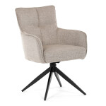 Židle jídelní, taštičkové pružiny v sedáku, 180° otočný mechanismus, lanýžová voděodolná látka, černý kov