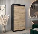Šatní skříň Abi V1 Barva korpusu: Černá, Rozměry: 120 cm, Dveře: Dub artisan
