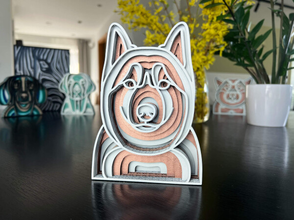 Mandala Husky dekorace na stůl Barva: Měděná, Rozměr (cm): 17 x 12,1, Druh: Kartonová