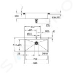 GROHE - Dřezy Dřez K800 s automatickým odtokem, 846x510 mm, kartáčovaná nerez 31584SD1