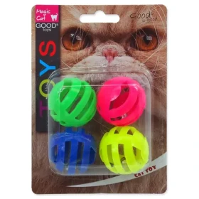 Magic Cat Hračka - míček děrovaný plast se zvukem 3.75cm 4ks (453-30032)