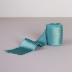 Bella Rose Saténová stuha 4 cm – Petrol (4,5 m), modrá barva, textil