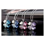 Náhrdelník Swarovski Elements Čtyřlístek pro štěstí - světle modrý, Světle modrá 40 cm + 5 cm (prodloužení)