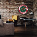 Mustang Cedule Minnesota Wild NHL 22" Round Distressed Logo