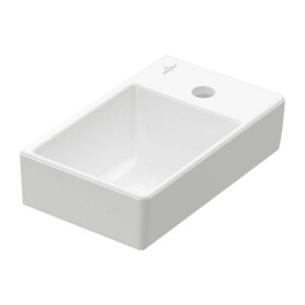 VILLEROY & BOCH - Avento Umývátko 36x22 cm, bez přepadu, otvor pro baterii vpravo, CeramicPlus, Stone White 43003LRW