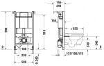 DURAVIT - DuraSystem Předstěnová instalace Standard pro závěsné WC, 99 cm, pro SensoWash WD1018000000