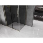 MEXEN/S - Velar L sprchový kout, posuvné dveře 100 x 90, grafit, zlato 871-100-090-43-50