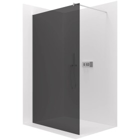 CERANO Sprchová zástěna Walk-in Onyx Round L/P - 8 mm - kulatá vzpěra - chrom, grafitové sklo - 30x200 cm