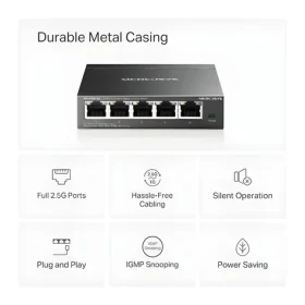 Mercusys MS105GS-M2 / 5-portový switch / 2,5 Gbps / Desktop / kovové tělo / bez ventilátoru (MS105GS-M2)