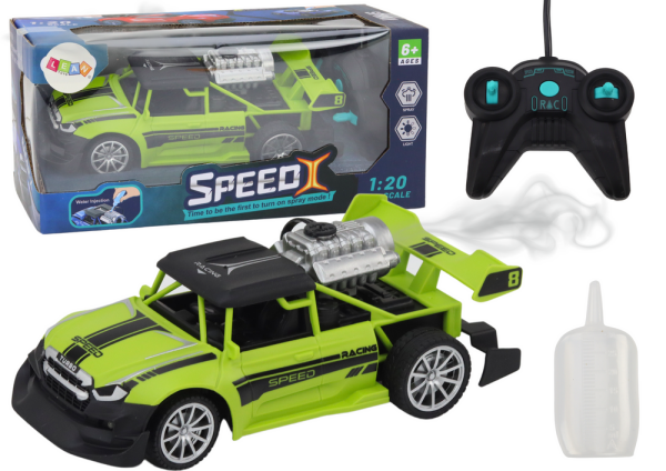 Mamido RC auto na dálkové ovládání 1:20 s kouřovým efektem a světly zelené