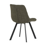 Židle jídelní, zelená látka, nohy černý kov