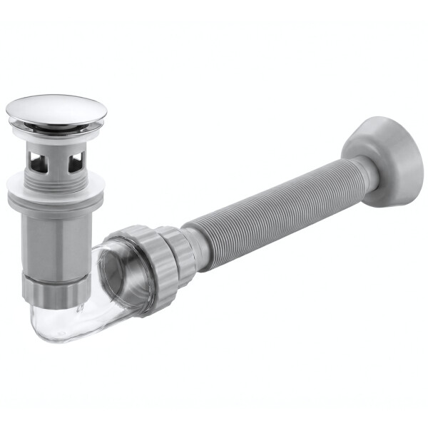 REA - Umyvadlový sifon s univerzální výpustí click-clack Flow Chrome REA-A9490