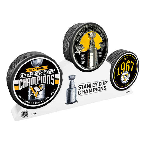 Mustang Puk Pittsburgh Penguins NHL Elite Medallion 3 Puck Podium Set