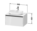 DURAVIT - Ketho.2 Umyvadlová skříňka s výřezem 46x80x55 cm, 1 zásuvka, grafit mat K24885049490000