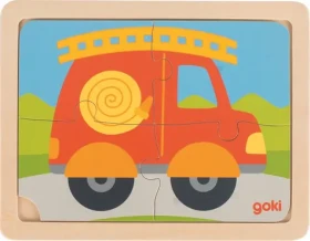 GOKI Dřevěné puzzle Hasičské auto