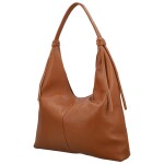 Trendy dámská kožená kabelka na rameno Anestis, koňaková