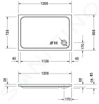 DURAVIT - D-Code Sprchová vanička 1200x800 mm, Antislip, alpská bílá 720113000000001