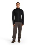 Pánská merino mikina ICEBREAKER Mens 300 RealFleece Descend LS Zip, Black velikost: S