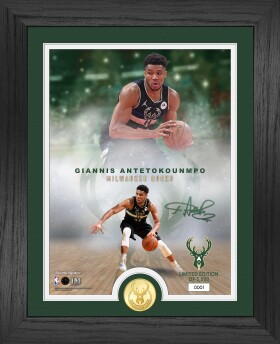 Highland Mint Obraz Milwaukee Bucks NBA Giannis Antetokounmpo Coin Photo Mint