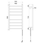 SAPHO - REDONDO elektrický sušák ručníků, kulatý, 500x900 75 W, nerez lesk ER220V