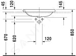 DURAVIT - DuraStyle Umyvadlo 600x430 mm, s WonderGliss, alpská bílá 03726000001