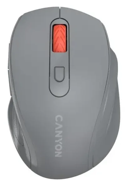 Canyon OnClick 20 šedá / Bezdrátová optická myš / 2.4 GHz / 1600 dpi / 6 tlačítek / tichá (CNE-CMSW20DG)