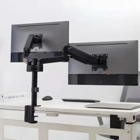 Brateck LDT48-C024 / Držák monitoru / dvě ramena / nosnost 2x 9 kg / plynová vzpěra / VESA 75 100 (BRLDT48C024)