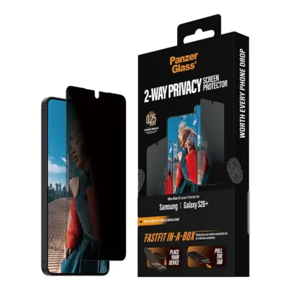 PanzerGlass Privacy Samsung Galaxy S26+ s bezprašným aplikačním boxem (PG20176)