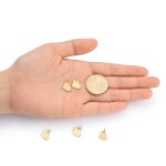 Přívěsek z nerezové oceli - zlatý - srdce - 10 x 12 x 1 mm - 1 ks