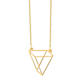 LUNICA Stříbrný náhrdelník ZLATÉ ORIGAMI 103 0103