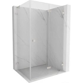 MEXEN/S - Lunar-F L sprchový kout skládací dveře pravá 90 x 80, transparent, nikl kartáčovaný 836L-090-080-97-00-P