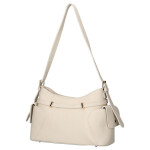 Extravagantní kožená kabelka na rameno Lina, béžová