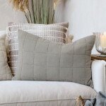 Chic Antique Prošívaný povlak na polštář Aix Vintage Latte 40 × 60 cm, šedá barva, textil