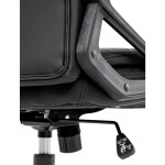 Kancelářské křeslo, černá ekokůže, taštičkové pružiny, kovový kříž, kolečka na tvrdé podlahy