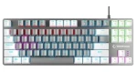Rampage Snug bílo-šedá / Herní klávesnice / mechanická / KRGD Blue / RGB / drátová (SNUGK14BS-GW)